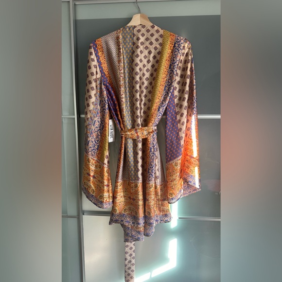 12th Tribe Gold Standard Multicolored Kimono Dress in XL - Picture 8 of 10